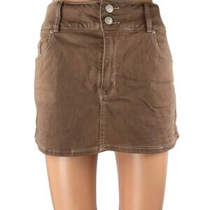 Pacsun Women's Brown High Waisted Straight Pencil Denim Jean Skirt Size 29